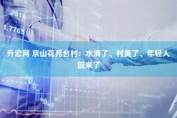 升宏网 京山花苑台村：水清了、村美了、年轻人回来了